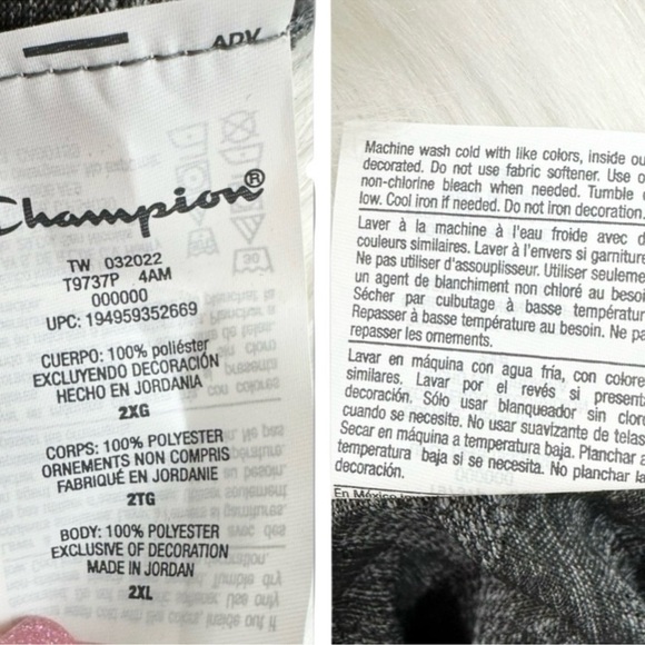 Men’s Champion DRI-Fit Athletic Shirt Size 2X Marled Gray NWTS - Picture 7 of 11